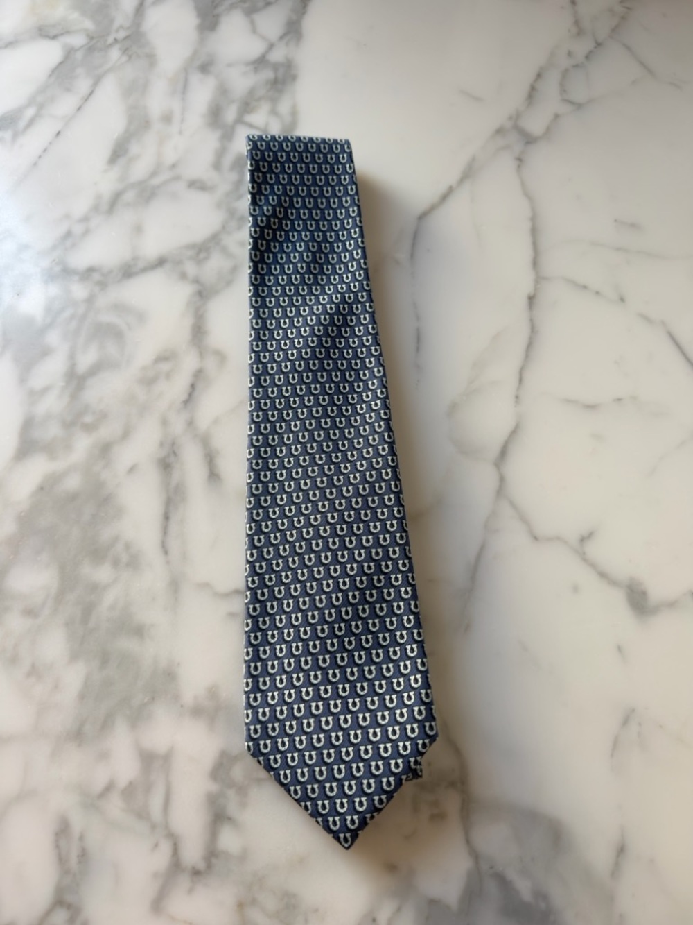 Vineyard Vines Men's Navy Patterned Silk Tie